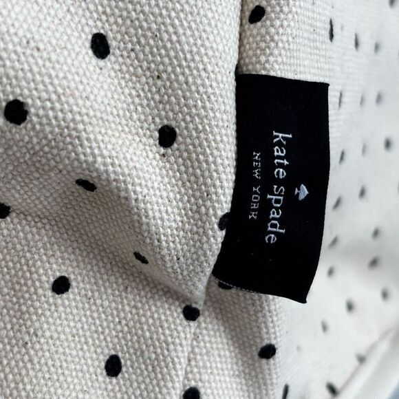 Kate Spade New York Black Dot Round Canvas Storage Bin 15"w x 10"h x 11.5"d NWT - Picture 6 of 14